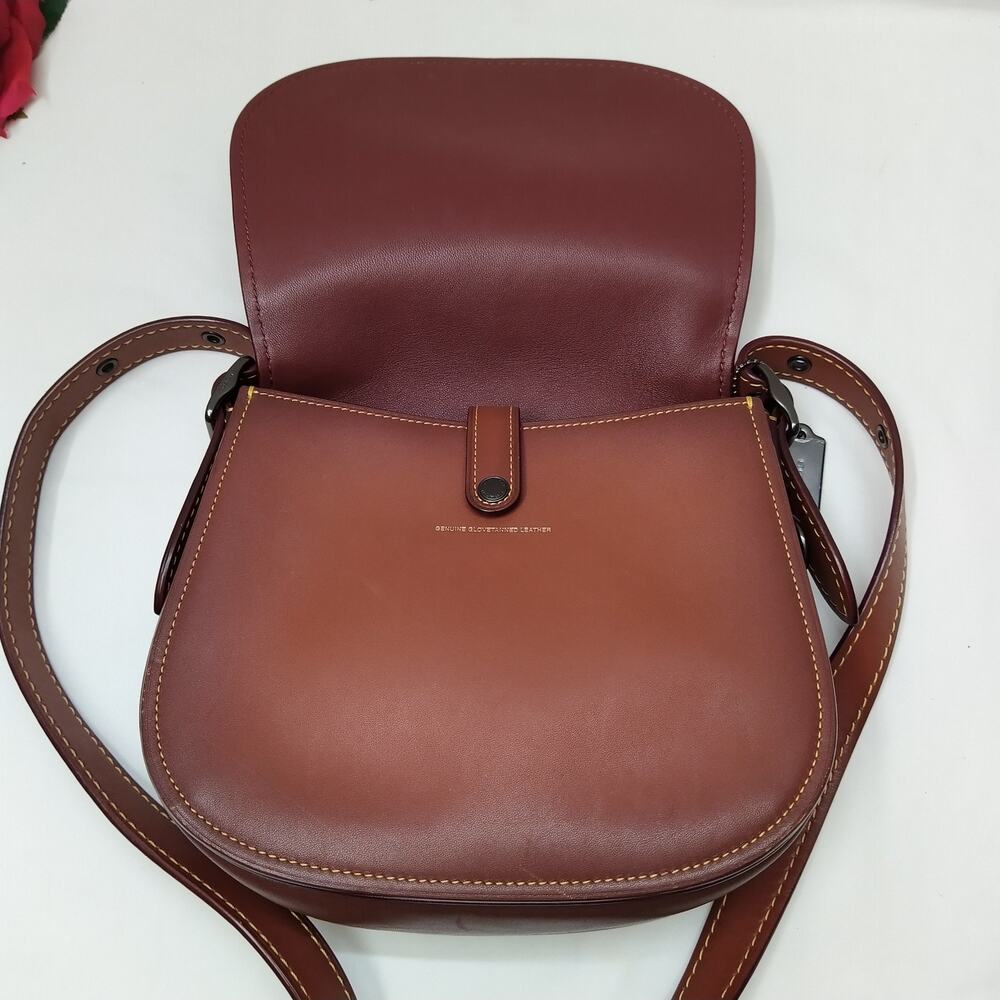 Coach 1941 Saddle 23 Brown Leather Flap Closure Crossbody Bag - Picture 9 of 16